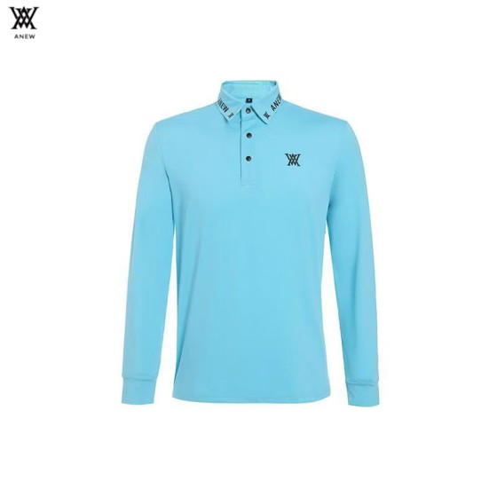 ANEW 어뉴골프 6종 남성 넥로고 긴팔 카라 티셔츠